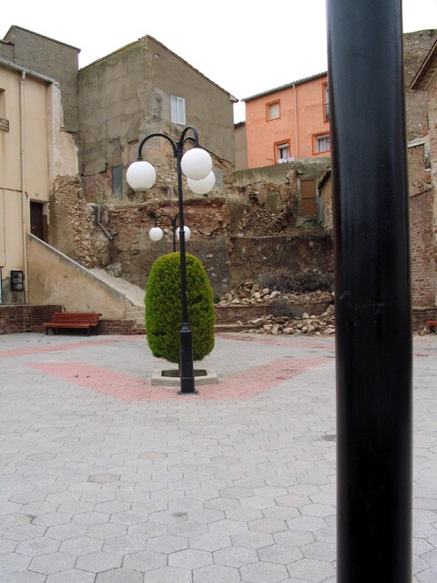 Vista derrumbe desde la plaza